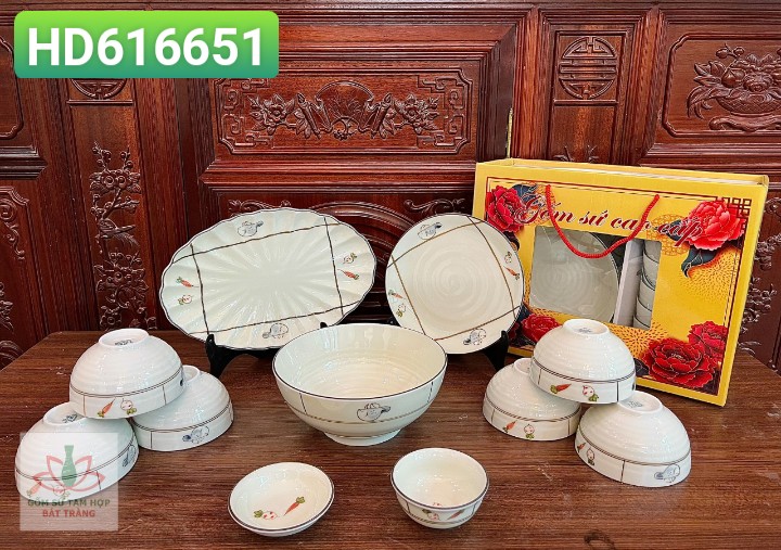 Bộ ăn họa tiết rau củ quả