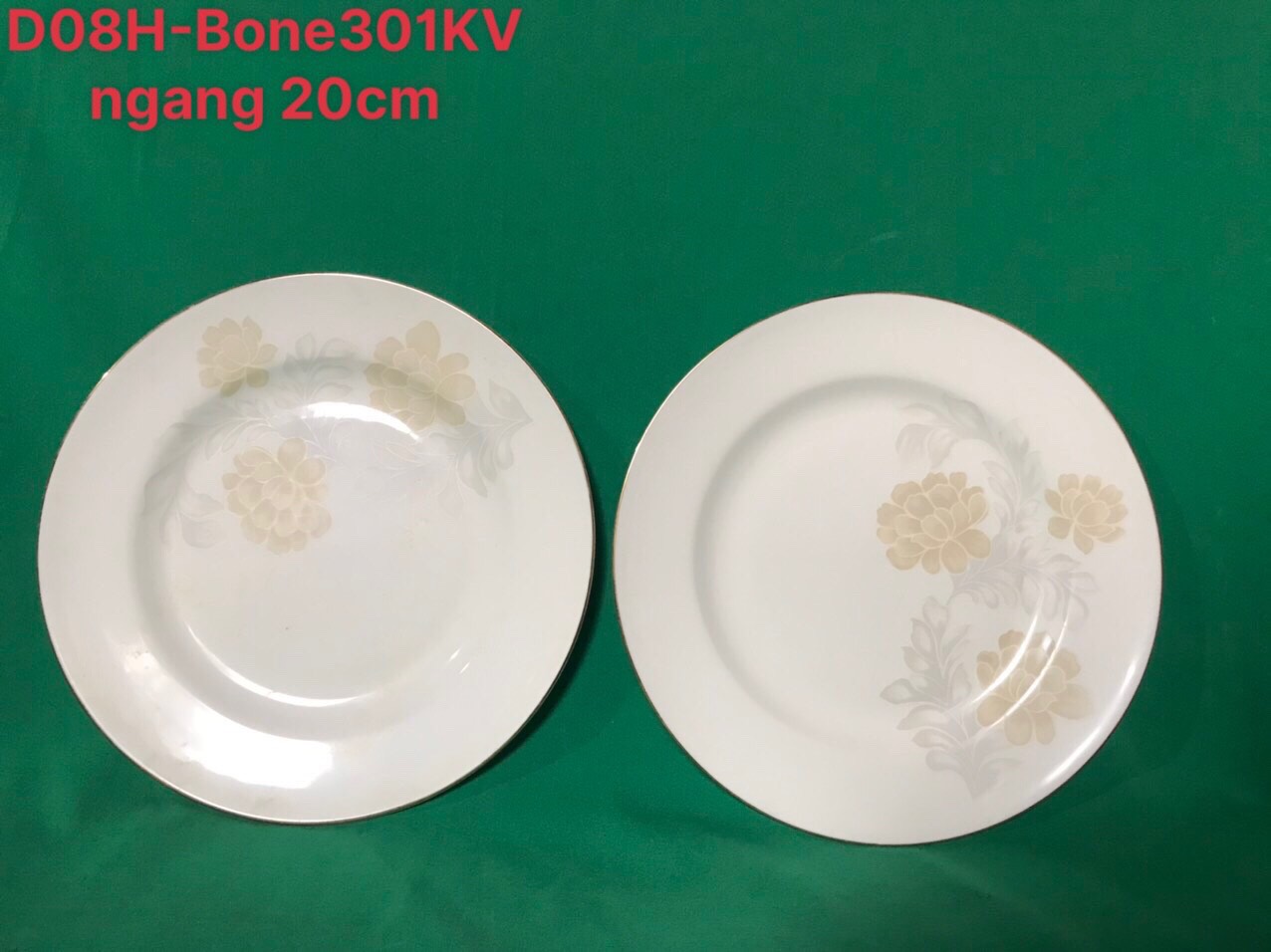 Đĩa bằng D08 hoa bone kẻ vàng