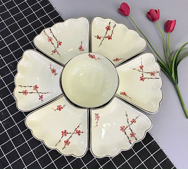 Bộ ăn mặt trời hoa mai đào đỏ