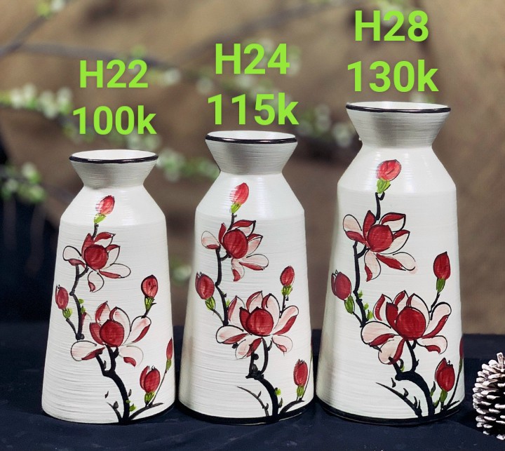 Bộ bình sơn mài ly thắt 3 cỡ