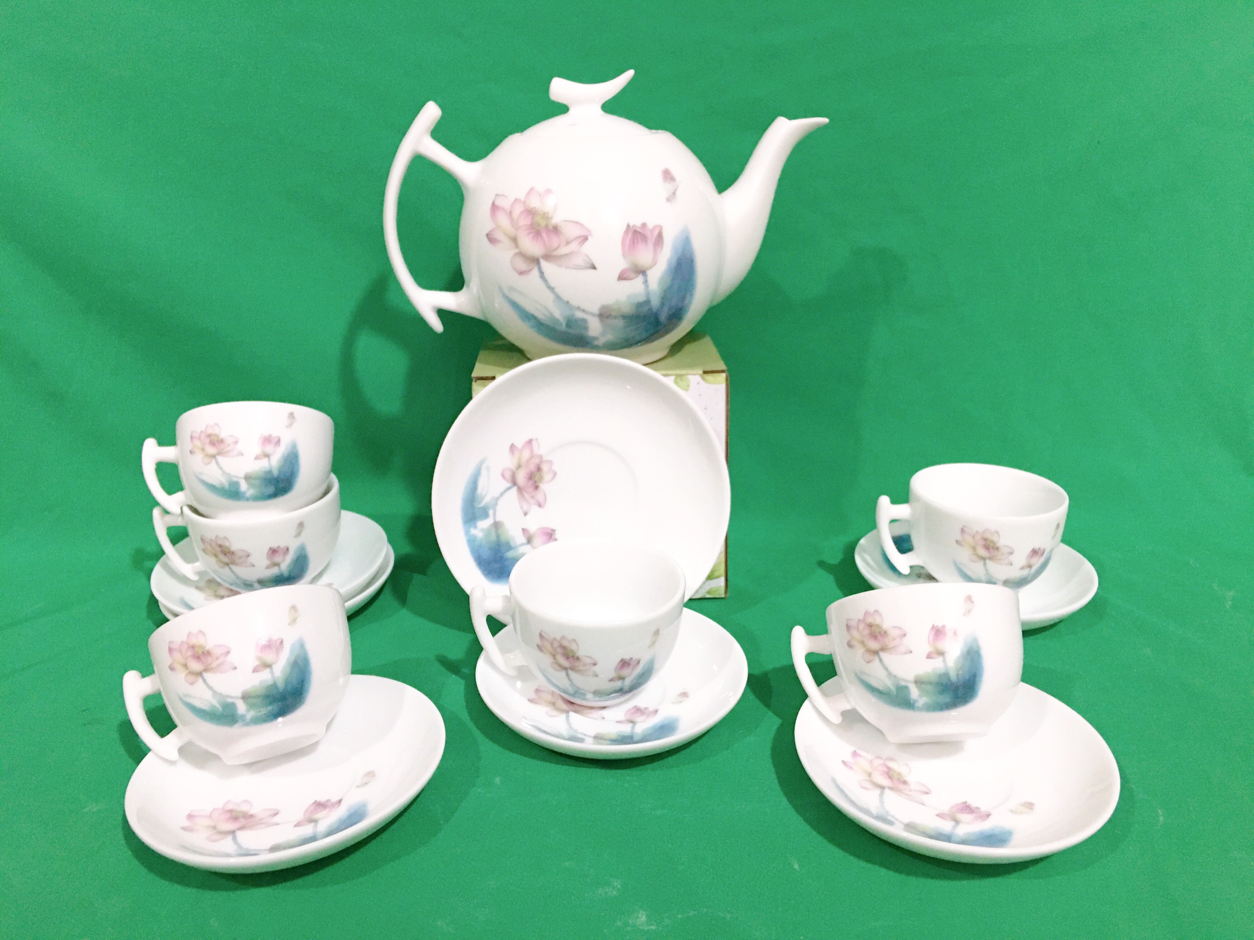 Bộ ấm chén bưởi cành Bát Tràng (SALE)