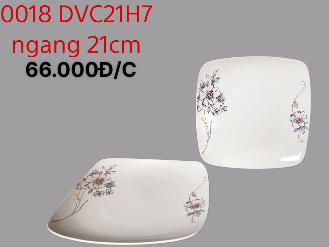 Đĩa vuông DVC21 hoa 07