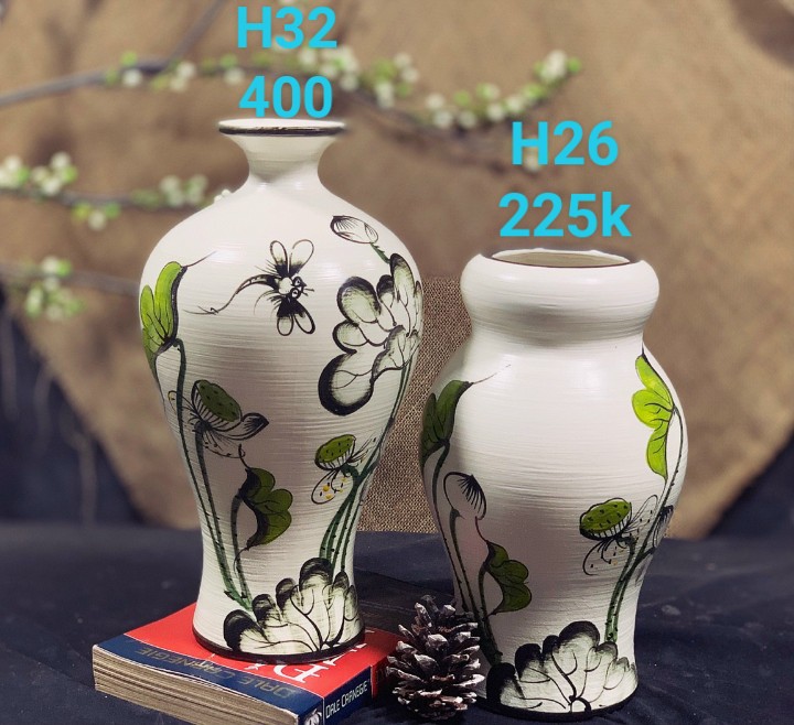 Các mẫu lọ hoa sơn mài chuồn sen