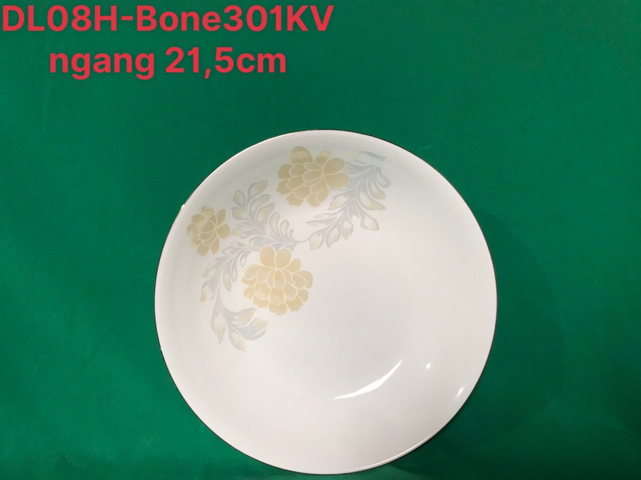 Đĩa Loe 8 hoa bone kẻ vàng
