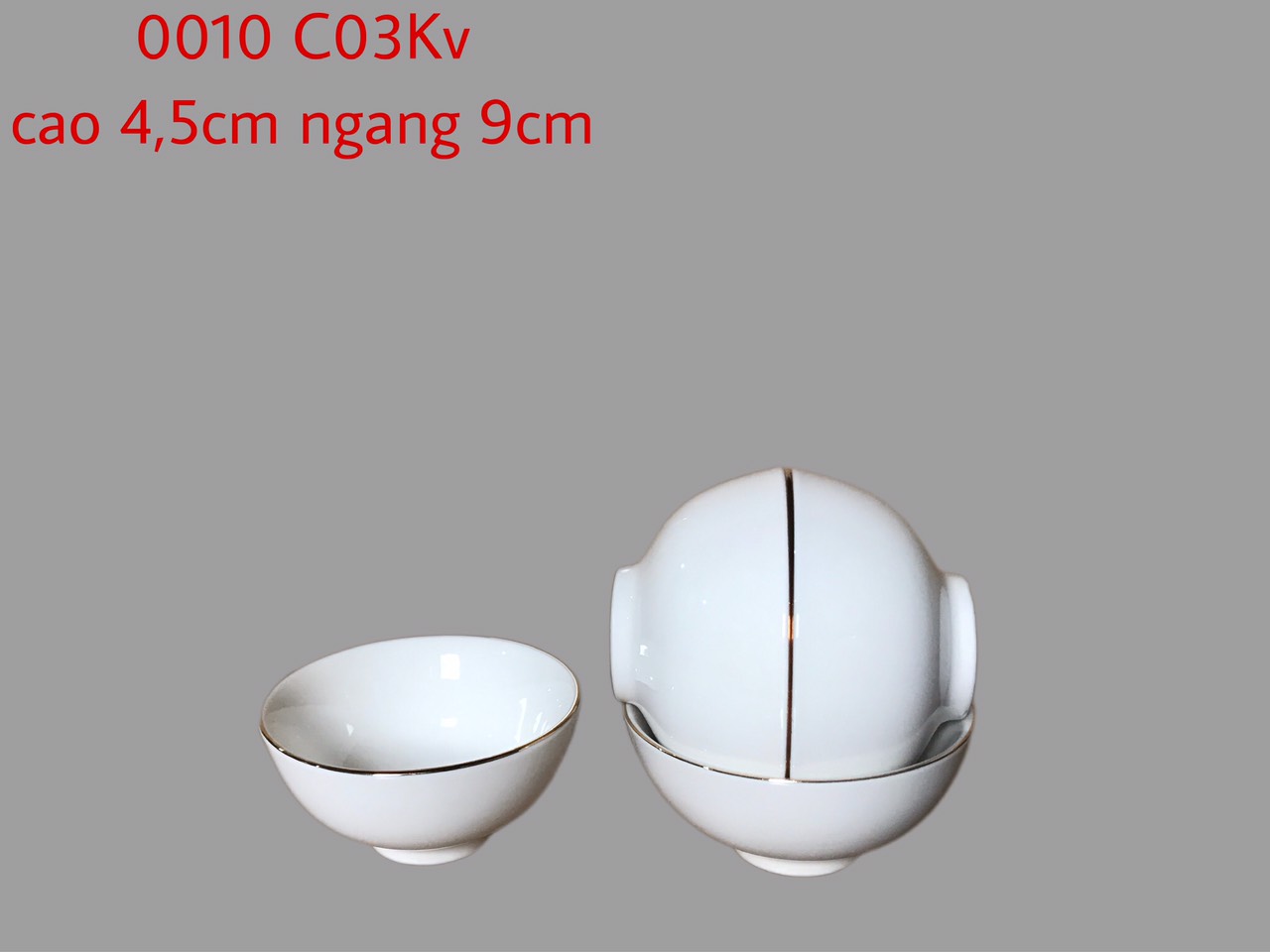 Bát chấm C03 kẻ vàng