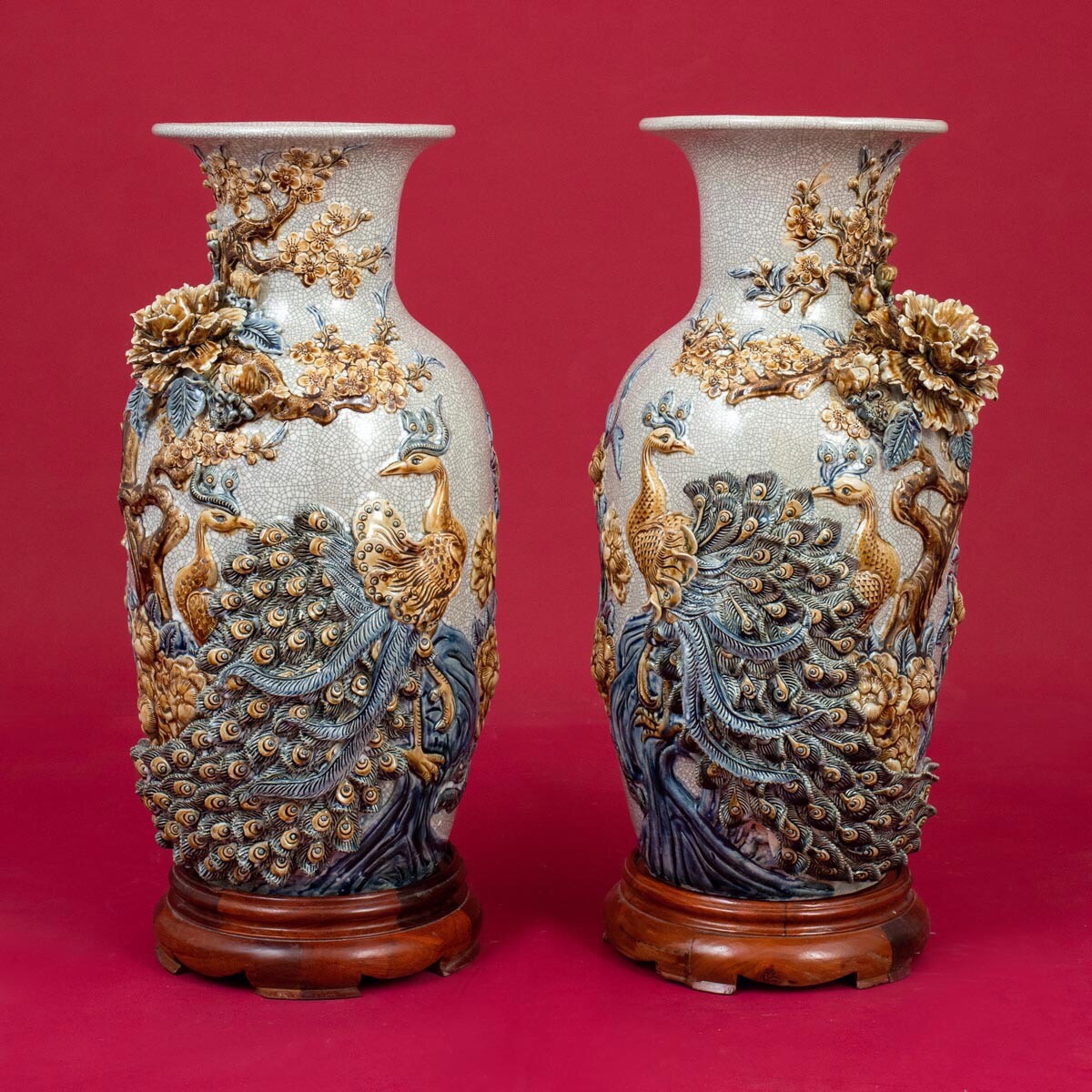 Lọ Hoa Công Danh Phú Quý đắp nổi H50