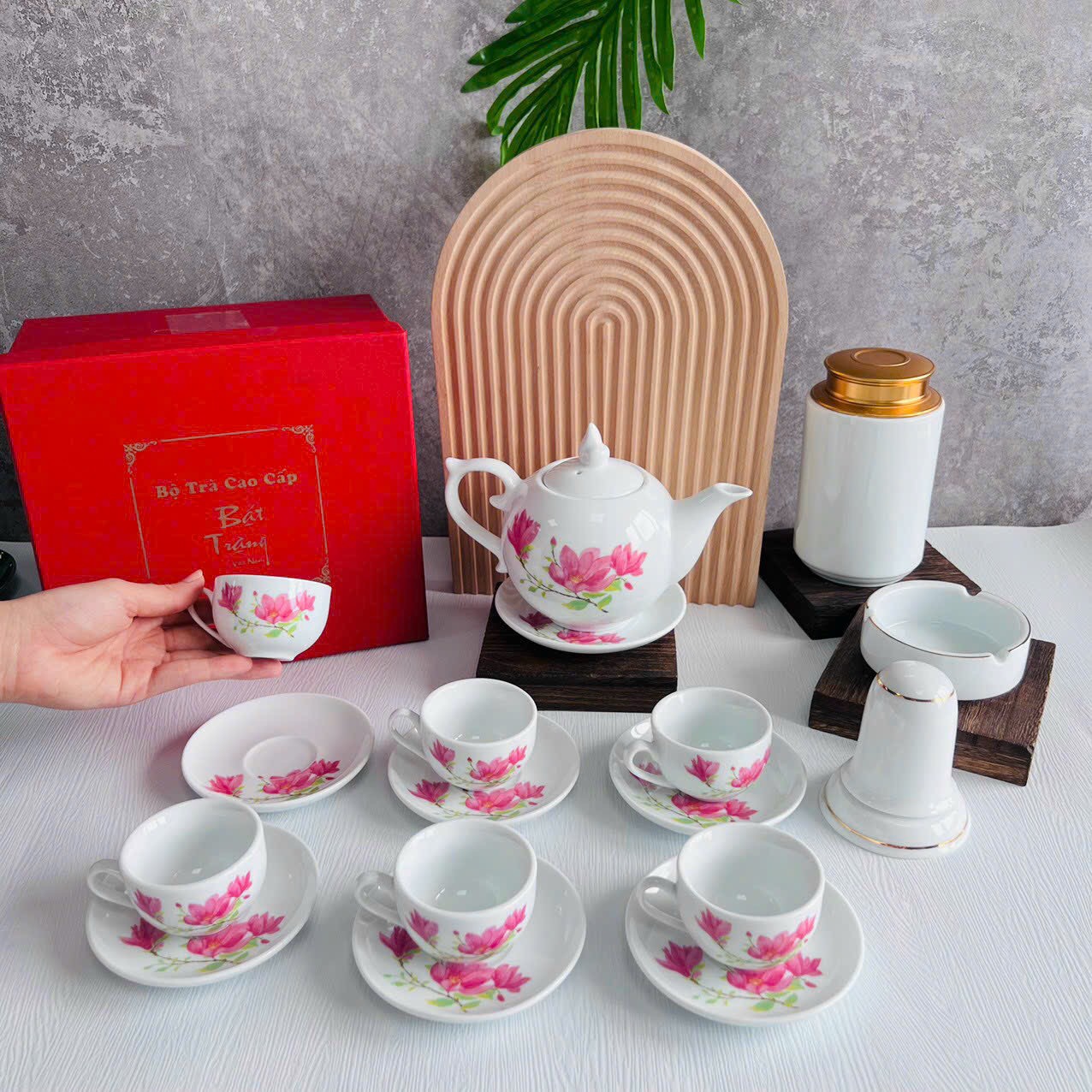 Bộ ấm chén bưởi hoa