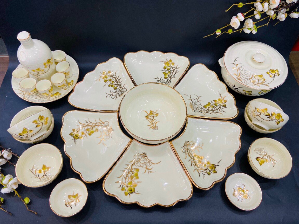 Bộ ăn hoa mặt trời sen vàng kim