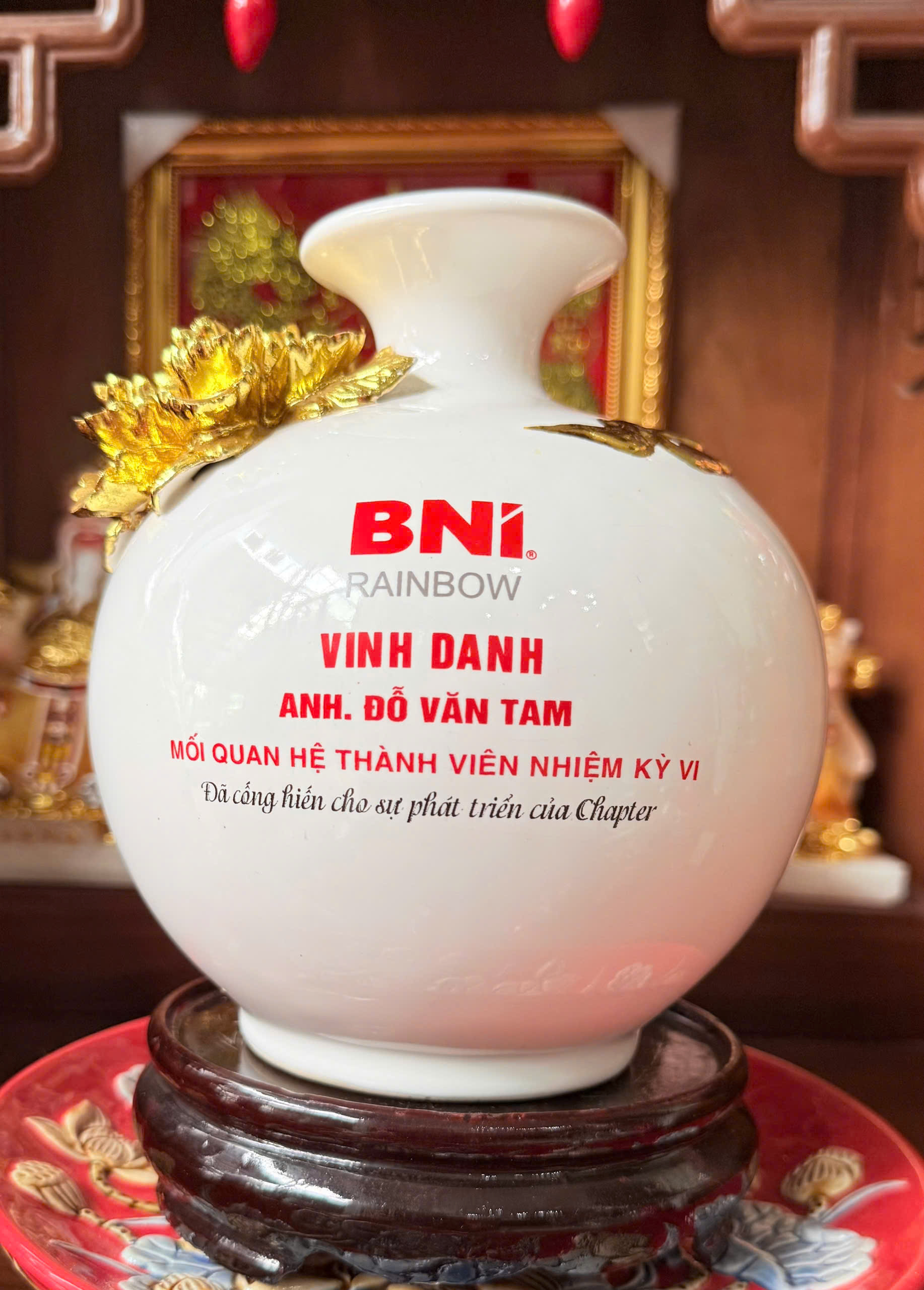 Bình hút lộc dát vàng 24k in thương hiệu