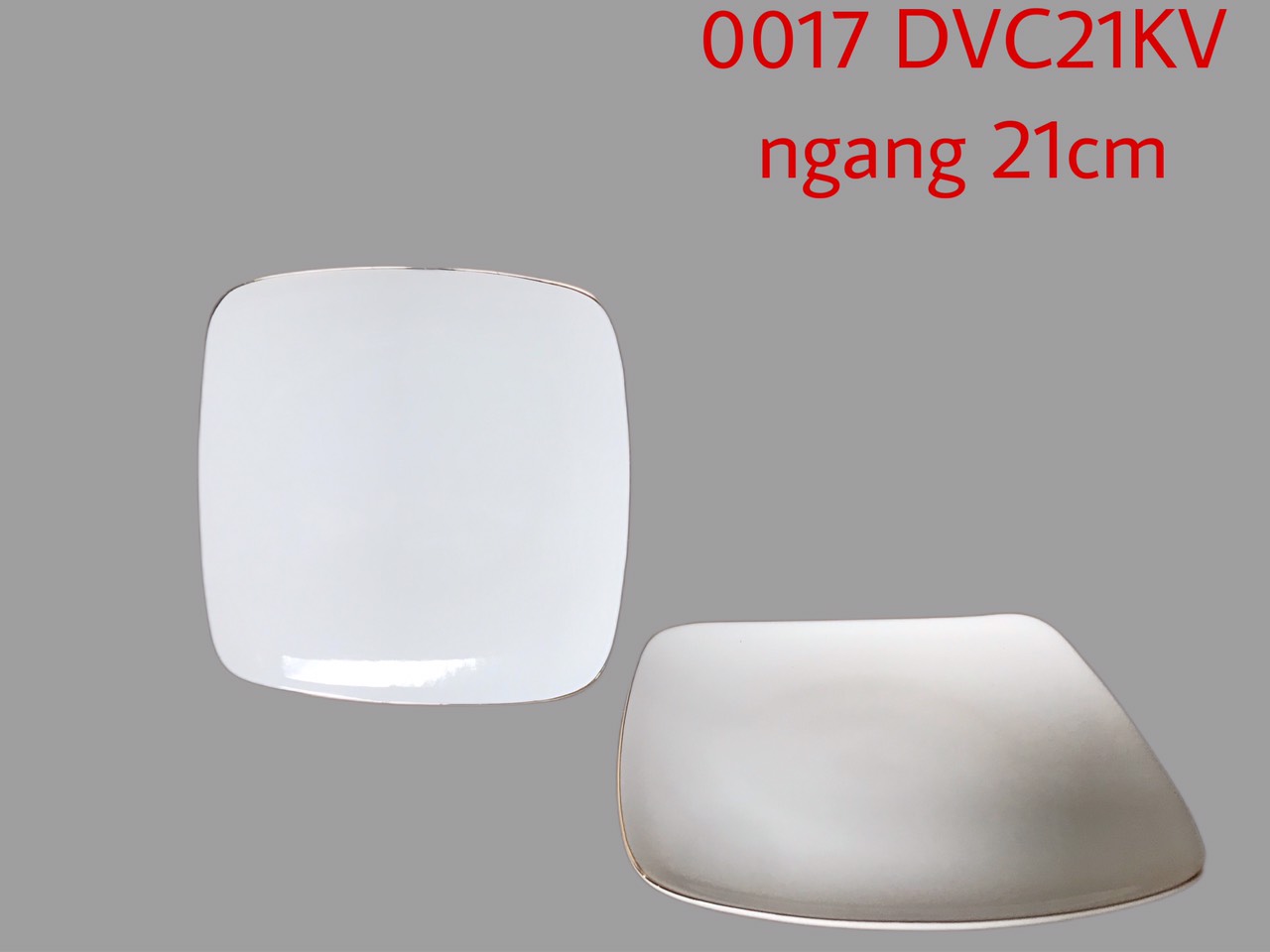 Đĩa vuông DVC21 kẻ vàng