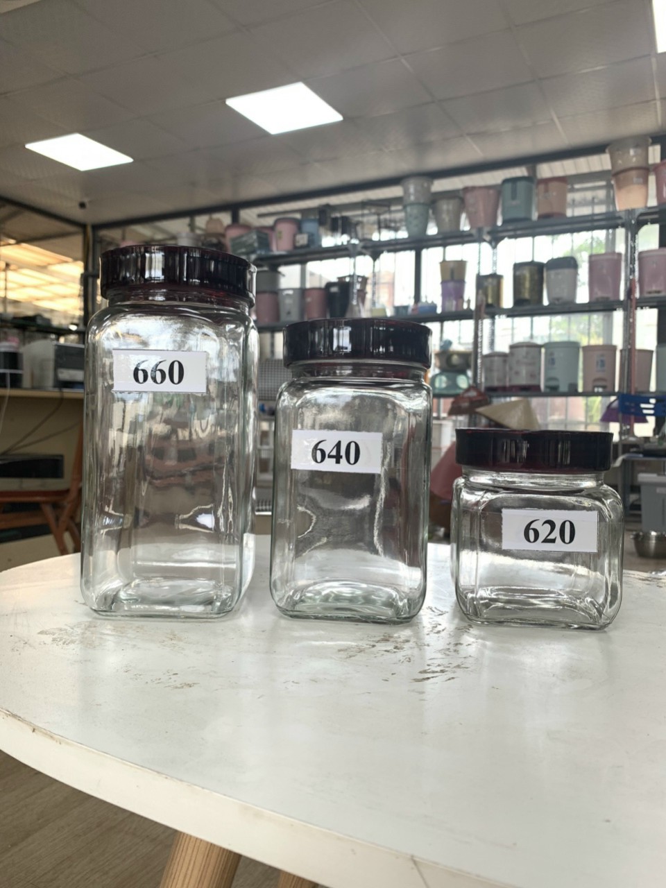 Lọ thuỷ tinh trụ vuông