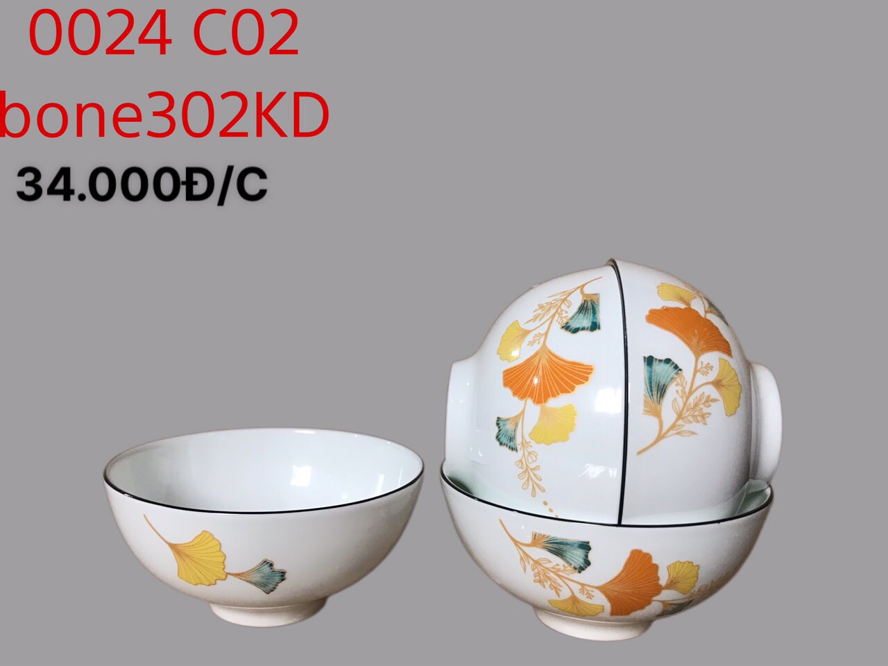 Bát cơm C02 hoa bone 302